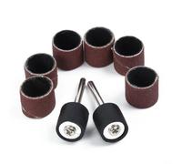 100 Pcs 1/2 Inch 120 Grits Sanding Drum Sleeves with 2 Mandrels, Silicon