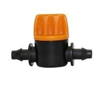 100 Pcs 1/4" Pipe Mini Valve Garden Watering Irrigation Shut Off Controller 4/7mm Hos Waterstope End Barbed Miniature(Orange)