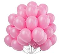 100 Pcs 10 Inch Mini Pink Balloons, Helium Party Decorative Small Thick Latex Matte Balloons for Baby Shower, Birthday, Wedding, Engagement, Anniversary, Festival Decorations