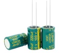 100 PCS 100UF 220UF 330UF 470UF 1000UF 220UF 160V 100V 63V 50V 13 * 21MM high-frequency Aluminum Electrolytic Capacitor(330UF 100V)