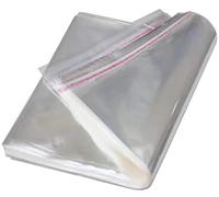 100 pcs 12"x 16" Inch Clear Poly Bags Bulk Adhesive Envelopes Self Seal Cellophane Large Self Seal Flap Easy Peel Cello Plastic Bags 2 Mil, Fit T-Shirts Books mailing Large items
