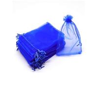 100 Pcs 15 x 20 cm(6 x 8 inch) Organza Bag Drawstring Bags Bulk Small Gift Bags Mesh Gift Bags for Christmas Candy Wedding Birthday Party,Deep Blue
