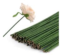 100 Pcs 18-Gauge Florist Wire - 2mm Thick Green Floral Stems, 30cm/11.8" Bendable Craft Steel Wire for Flower Arranging, DIY Bouquet Support