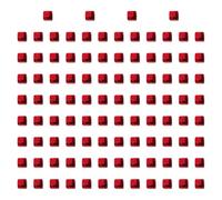 100 Pcs 1cm Blank Acrylic Dice, Sensory Training Educational Toys, Building Blocks for Houses, Creativity, Preschool, red