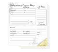 100 Pcs 2 Part Carbonless Maintenance Request Form Book 2 Part Carbonless 5.5 x 8.26 Inch - Preventative Maintenance Request Slips, Repair Request Forms for Equipment Small Business Supplies