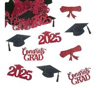 100 Pcs 2025 Graduation Decorations Confetti,Confetti Party Table Decor Red Glitter Sprinkles Scatter,Prom Decorations 2025,Graduation Party Favors for Prom Home College School Decor