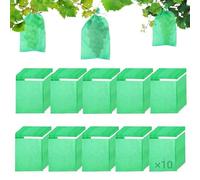100 Pcs 25x32cm Grape Protection Bags with Binding, Non-Woven Fabric Garden Mesh Bag, Fruit Protective Cover, Insects Mosquito Barrier Bag, Breathable Plant Covers for Protect Fruit Grapes Vegetables