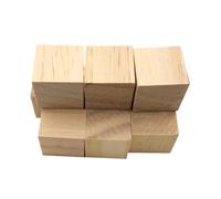 100 Pcs 2cm Square Wood Pieces Piece Wooden Craft for Painting Carving