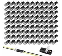 100 PCS 2Pin Wire Connectors Push Fit Electrical Wire Connectors Waterproof Automotive Wire Connector Quick Connect Crimp Terminals 2-Pin Plug Cable Connectors for LED Strips Speaker 12V Systems
