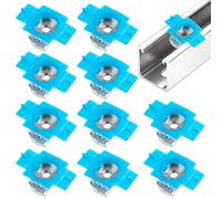 100 Pcs 3/8-16 Strut Rail Nut, Galvanized Steel Sliding Rhinestone Art Fastener, Quick Install and Easy Positioning for Strut Channels, for Mounting Solar Panels