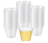 100 Pcs 30ml/1oz Plastic Measuring Cups, Reusable Clear Graduated Measuring Cups for Medication, Cooking, Baking, Epoxy Resin, Paint Mixing, Lab