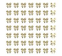 100 Pcs 3D Metal Bow Nail Charms Rhinestone Bowknot Nail Art Charm Golden Manicure Gems Jewels Glitter Phone Case Craft Charms Cute Flatback Charm for Women Ladies