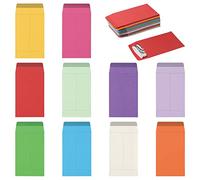 100 Pcs 4.29 x 2.25 Inch Self-Adhesive Small Envelopes - Multicolour Kraft Paper Money Cash Gift Wallets for Cash Gifts, Seeds, Wages, Beads