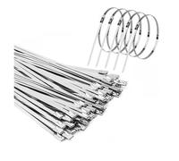 100 Pcs 4.6mm 304 Stainless Steel Metal Cable Ties Multifunctional Self-Locking Zip Exhaust Wrap Coated Locking(4.6x200mm-100pcs)