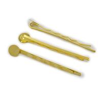 100 pcs 46MM 1 3/4" Tone Bobby Pins Bows 9mm flat pad Hair Clips Jewelry Make Diy Gold