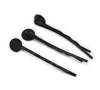 100 pcs 46MM 1 3/4" Tone Bobby Pins Bows 9mm flat pad Hair Clips Jewelry Make Diy Gun Black