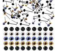 100 Pcs 4mm Glass Eyes Kits Tiny Glass Eyes Assortment Kits Safety Eye Mixed Colors Various Styles for Crafts Needle Felting Bears Dolls Decoys Sewing