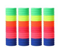 100 Pcs 5 cm Assorted Color Fabric Hair Ties Colorful Seamless Hair Elastics Stretchy High Ponytail Holders Elastic Braid Hair Bands Damage Free Scrunchies Non Slip Hairstyle Accessories Neon Color