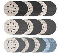 100 Pcs 5 Inch Sanding Discs Hook & Loop 8 Holes Wet Dry Sandpaper 180 240 320 400 600 800 1000 1500 2000 3000 Assortment Grits Silicon Carbide Orbital Sander Sand Paper for Wood Automotive Metal
