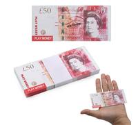 100 PCS £50 Prop Money, Fake Money, Learning 5000 Pound Bills for Advertising, Pranks, Birthday Party and Play Board Games (With "Copy" Watermark)
