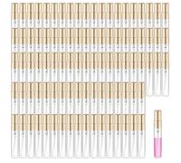 100 Pcs 5ml Perfume Sample Bottles with Gold Caps, Clear Glass Spray Bottle | Mini Refillable Fine Mist Spray Atomiser Bulk, Portable Empty Travel Atomizers for Fragrance,Cosmetic Makeup Tools