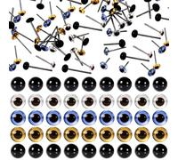 100 Pcs 5mm Glass Eyes Kits Craft Eyes Tiny Glass Eye Assortment Kits Safety Eye Mixed Colors Various Styles for Crafts Needle Felting Bears Dolls Decoys Sewing