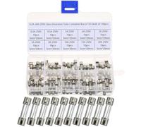 100 pcs 5x20mm Fast Blow Glass Fuses Assorted Kit,(0.5A-20A) with Transparent Storage Box,for Automotive, Car, Home Electrical Equipment Protection DIY Repairs