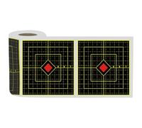 100 Pcs 6 in Splatter Shooting Target Stickers, Reactive Adhesive Paper, Fluorescent Yellow Impact, Grid Design, for Rifle and Pistol Practice, Range Training, Sight In Targets