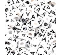100 pcs 6mm White Cube Letter Alphabet Acrylic Beads Single & Mixed Letters (A)