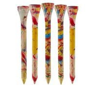 100 Pcs 70mm Tie Dye Colour Bamboo Golf Tees 70mm 2 3/4" Eco Friendly Biodegradable