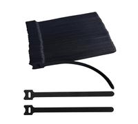 100 PCS 8 Inches Reusable Cable Ties, Adjustable Cord Straps, Cable Organizer, Cord Wrap and Hook Loop Cords Management - Black