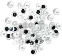 100 Pcs 8mm, Black Sew On Googly Wiggle Eyes Buttons Eyes for DIY Crafts Scrapbooking Sewing, Haberdashery