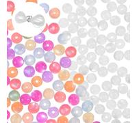 100 PCS 8mm UV Beads, UV Sensitive Color Changing Round Beads Colorful Sunlight Sensitive Spacer Bead Plastic Glow Bead Bracelet Bead with Crystal Elastic String for Jewelry Making DIY Crafts Gifts