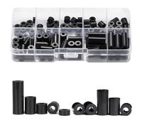 100 pcs ABS Rubber Washers,ABS Round Spacers Washer Assortment Kit,Non-Threaded Column Standoff Support, Insulation Spacer,with Storage Box,10 Sizes,Suitable for M6 M8 Screws
