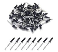 100 Pcs Aluminium Blind Rivet, Blind Rivets Set, Open End Rivet Pop Rivet for DIY, Metal Tube, Sheet Mounting, Wood, Plastic,Pack of 100 4mm x 13mm(Black)