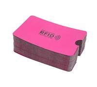 100 Pcs Anti Scan Card Sleeves - Foil Shield Against Electronic Theft & Magnetic Damage, Snug Fit for Credit Cards, ID and Travel Passes (Pink)