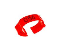 100 Pcs Anti-shedding Adjustable Buckle Poultry Foot Ring Laser Print Digital Label Chicken Duck Pigeon Leg Tag Identification for Chickens, Ducks, Hens, Poultry(Red)