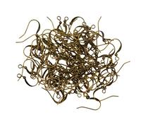 100 Pcs Antique Bronze Ear Hooks Brass Flat Fish Hooks Earring Findings Hypoallergenic Nickel Free Jewelry with Large Loop Nickel Free Jewelry