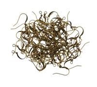 100 Pcs Antique Bronze Ear Hooks Brass Flat Fish Hooks Earring Findings Hypoallergenic Nickel Free Jewelry with Large Loop, Brass Ear Hooks, Flat Fish Ear Hooks, Earring Findings