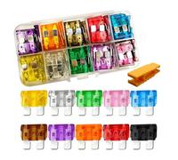 100 PCS Assorted Auto Blade Fuses, Standard Replacement (2a-35a) for Vehicles with Fuse Box and Extractor Tool