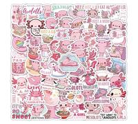 100 Pcs Axolotl Stickers, Kawaii Stickers Aesthetic, Waterproof Vinyl Cute Axolotl Stickers for Water Bottles, Laptop, Skateboard, Luggage, Scrapbook, Guitar (B)