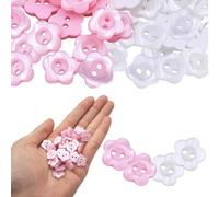 100 Pcs Baby Cardigan Buttons with Flower Design - Knitting Projects