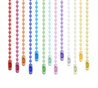 100 PCS Ball Bead Chain,3.74inch Mixed Color Ball Connector Clasp Keychain Metal Rings for Jewelry Making Steel Chain with Connector for Key Craft DIY