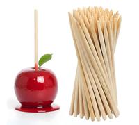 100 Pcs Bamboo Candy Apple Sticks, 5.5 Inch Semi Pointed Lollipop Skewers, Wooden Caramel Apple Sticks Natural Wooden BBQ Barbecue Skewer for Corn Dog, BBQ, and DIY Crafts