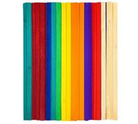 100 Pcs Bamboo Strips for Weaving Natural and Colored Flat Bamboo Slats for DIY Basket Weaving Crafts Handmade Material for Home Decoration 6mm x 20-30cm (Multicolor)