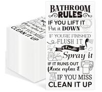 100 Pcs Bathroom Rules Paper Napkins Disposable Hand Towels for Bathroom 3 Ply Decorative Etiquette Guest Napkins for Powder Room Wedding Birthday Holiday Anniversary, Black White