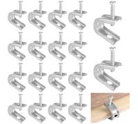 100 Pcs Beam Clamps - Screw in Hooks for Flanges, Mini Tiger Heavy-duty C U-Shaped Clamps with Screws for Threaded Wire Ring, Supports 75 lbs
