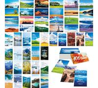 100 PCS Bible Verse Cards, 50 Delicate Designs Mini Prayer Cards with Beautiful Scenery Motivational Inspirational Quote Cards for Religious Christian Woman