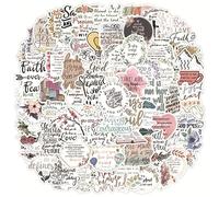 100 Pcs Bible Verse Stickers, Inspirational Phrase Christian Stickers for Water Bottles, Laptop Scrapbooking - Aesthetic Jesus Faith Religious Gifts