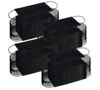100 PCS Black Disposable Face Masks by Trimming Shop - With 3 Ply Non-Woven Material - Breathable Face Masks Elastic Ear Loops & Comfortable Nose Mouth Cover Masks